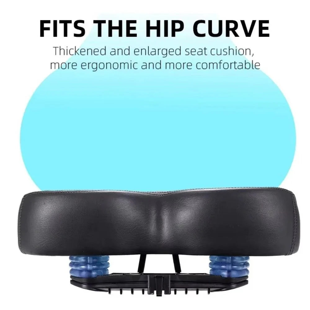 Bike Saddle Wide Ergonomic Waterproof Shock-Absorbing