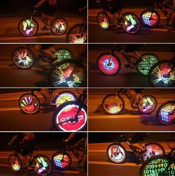 Bike Wheel Lights Motion-Activated 30 RGB Patterns Water-Resistant