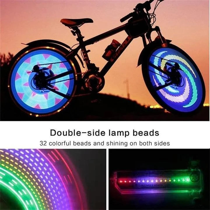 Bike Wheel Lights Motion-Activated 30 RGB Patterns Water-Resistant