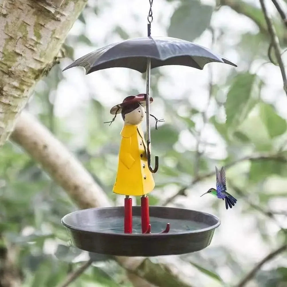 Bird Feeder Raincoat Design Weather-Resistant Metal Large Refill Opening