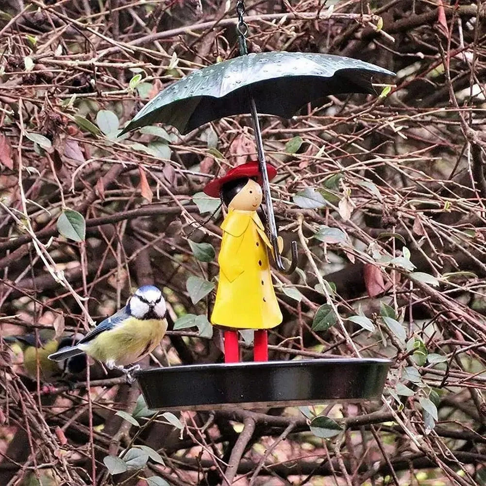 Bird Feeder Raincoat Design Weather-Resistant Metal Large Refill Opening