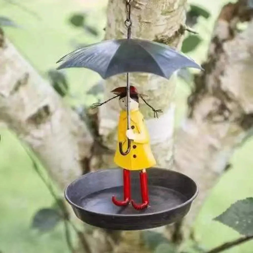 Bird Feeder Raincoat Design Weather-Resistant Metal Large Refill Opening