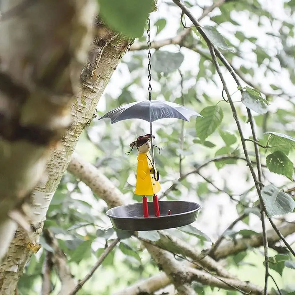 Bird Feeder Raincoat Design Weather-Resistant Metal Large Refill Opening