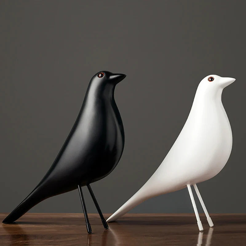 Bird Figurine Ceramic Matte Finish 10.2 Inch Long