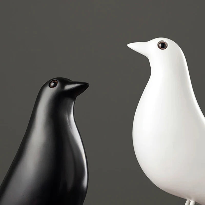 Bird Figurine Ceramic Matte Finish 10.2 Inch Long