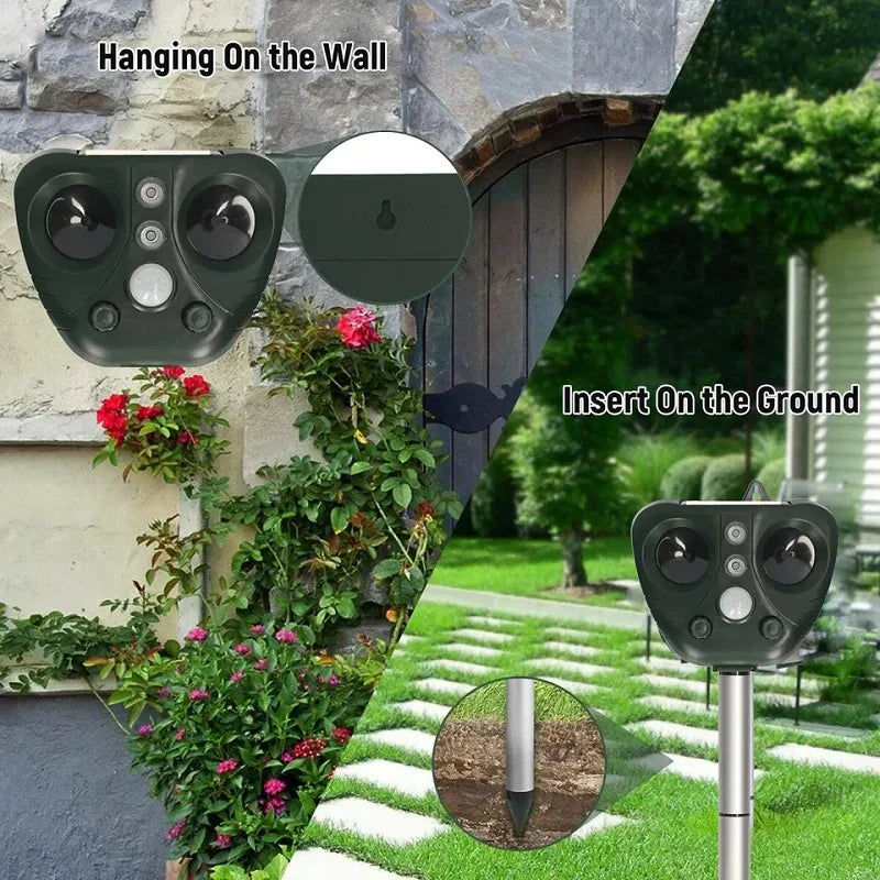 Bird Repeller Solar-Powered Ultrasonic Flashing Light
