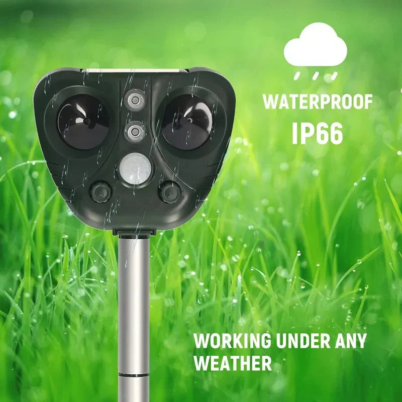 Bird Repeller Solar-Powered Ultrasonic Flashing Light