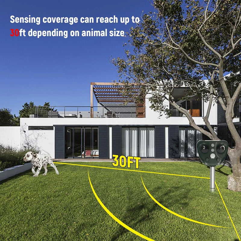 Bird Repeller Solar-Powered Ultrasonic Sound & Flashing LED