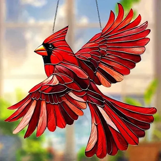 Bird Suncatcher Multicolor Reflective Design With Hanging Chain