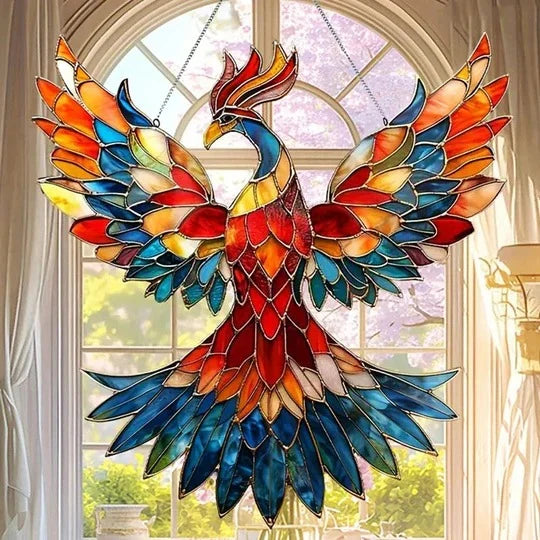 Bird Suncatcher Multicolor Reflective Design With Hanging Chain