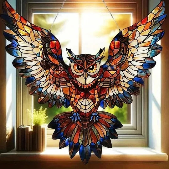 Bird Suncatcher Multicolor Reflective Design With Hanging Chain