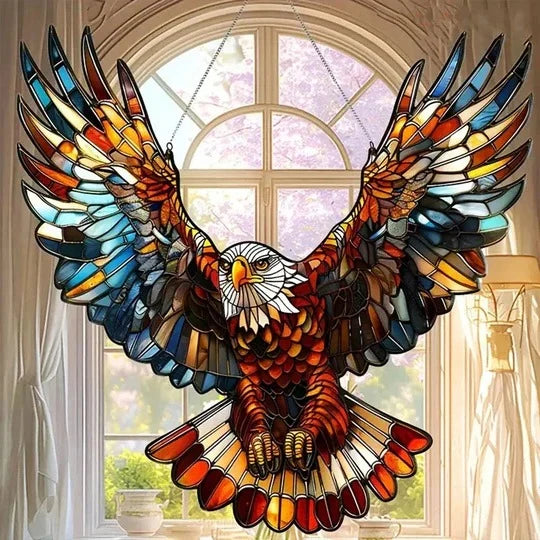 Bird Suncatcher Multicolor Reflective Design With Hanging Chain