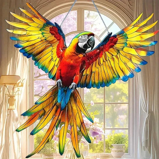 Bird Suncatcher Multicolor Reflective Hanging Decor