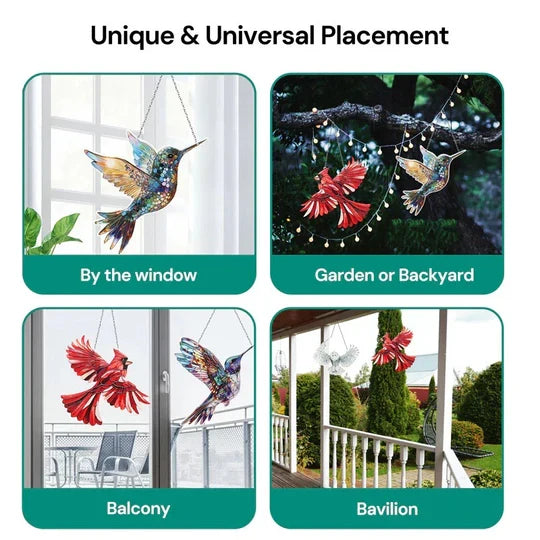 Bird Suncatcher Multicolor Reflective Hanging Decor