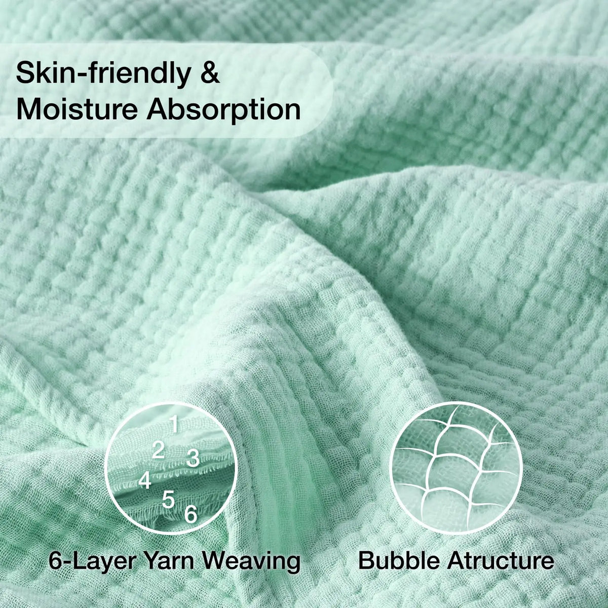 Blanket Six-Layer Cotton Muslin Breathable Moisture-Wicking