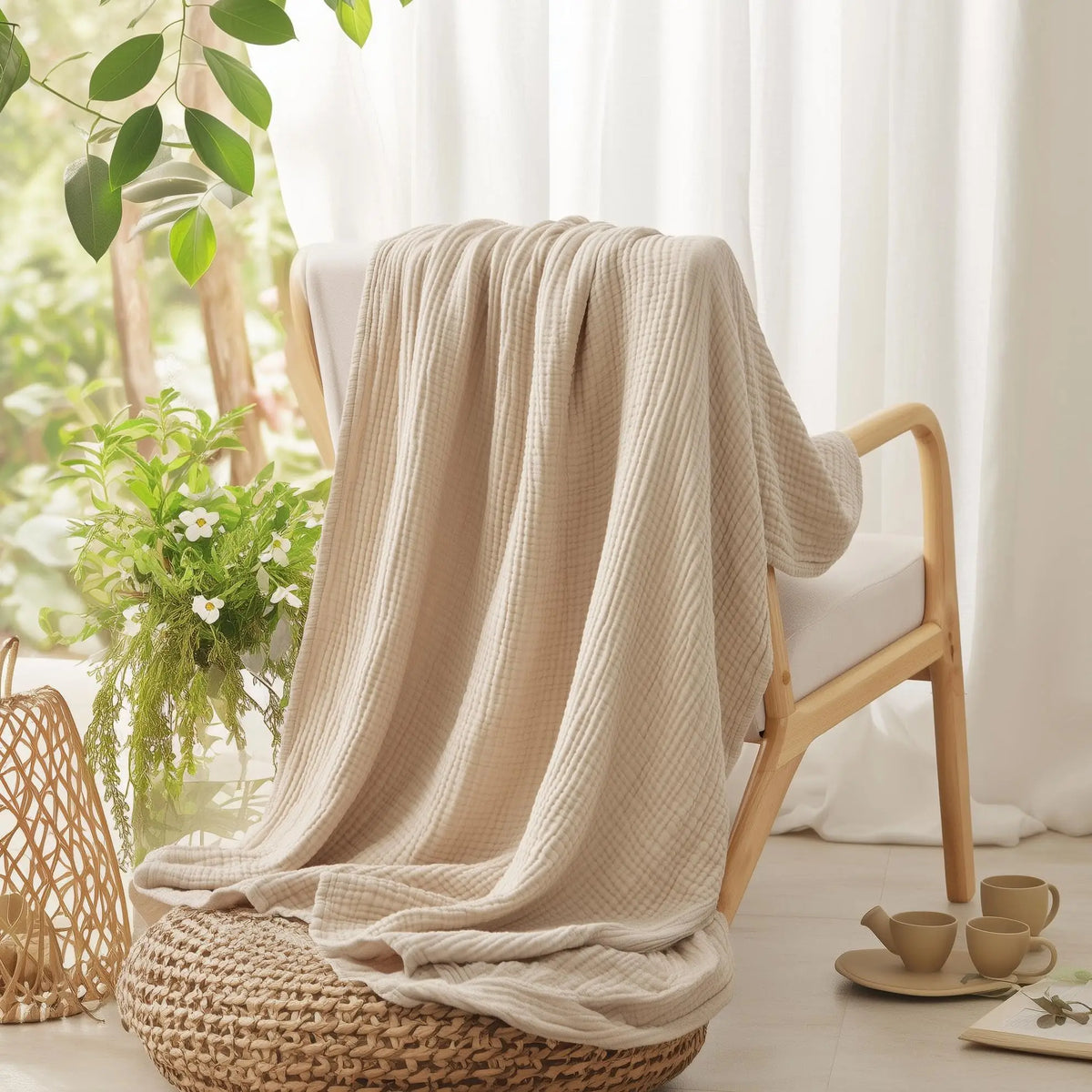 Blanket Six-Layer Cotton Muslin Breathable Moisture-Wicking