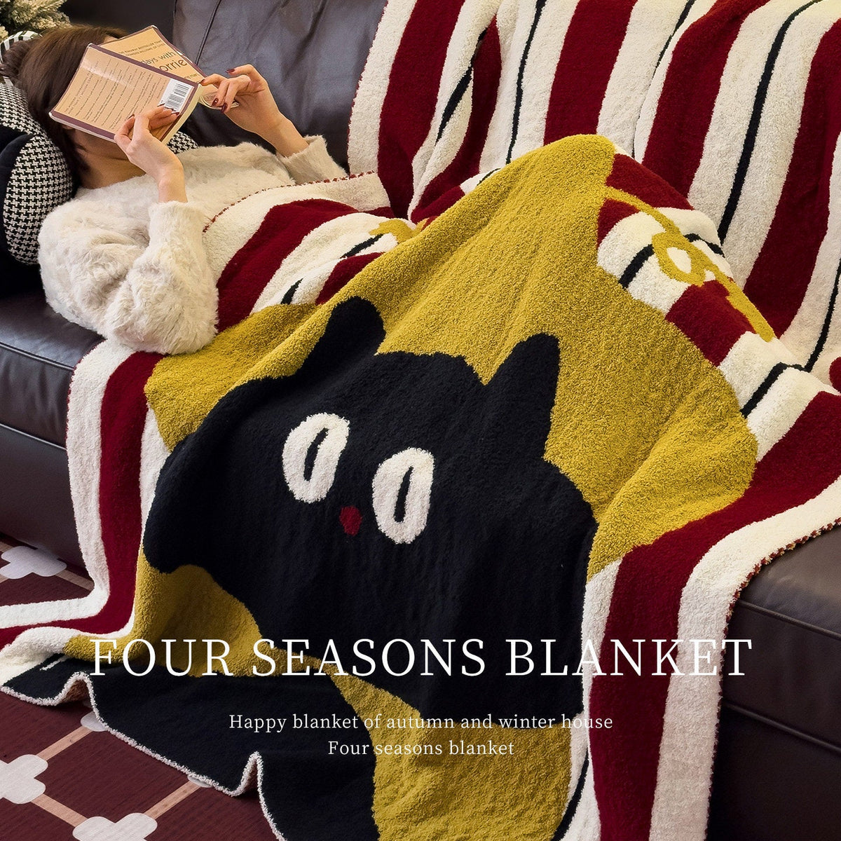 Blanket Wool Fluffy Lightweight Cartoon Design