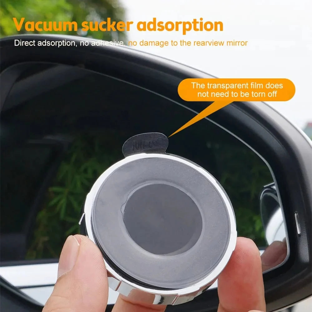 Blind Spot Mirror Convex 360-Degree Adjustable Vacuum Suction Mount