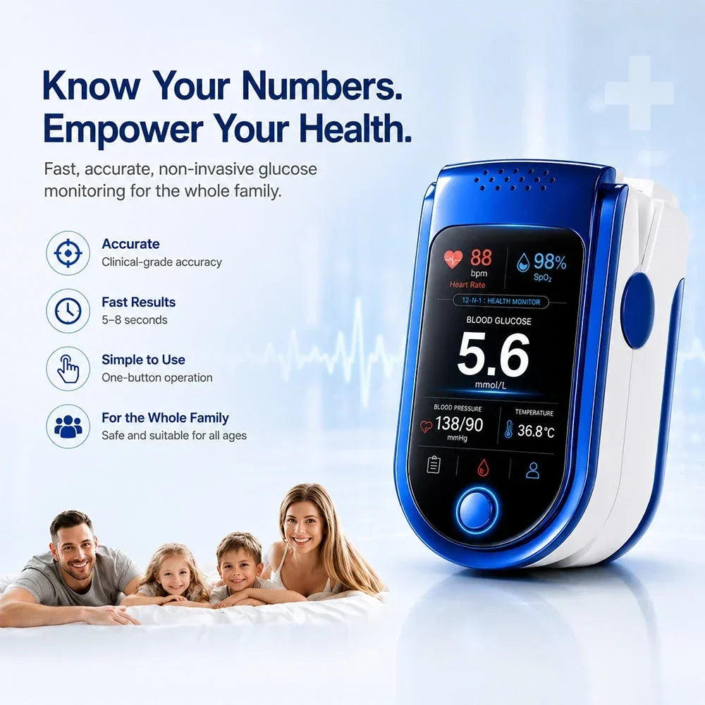Blood Glucose Monitor Non-Invasive Needle-Free