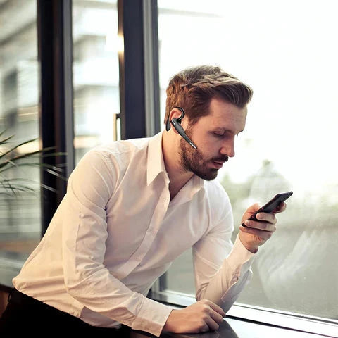 Bluetooth Headset Dual Mic Noise-Cancelling 25-Hour Talk Time
