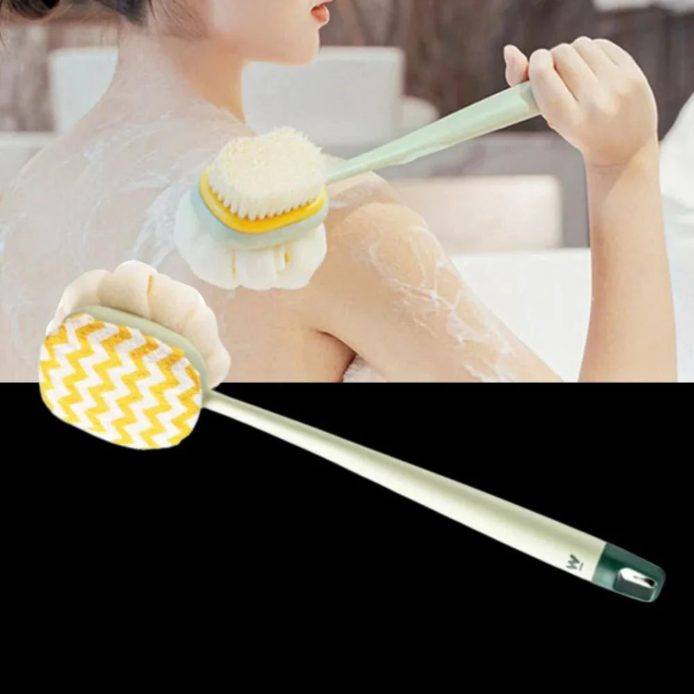 Body Scrubber Dual-Sided Brush Long Handle Hanging Loop