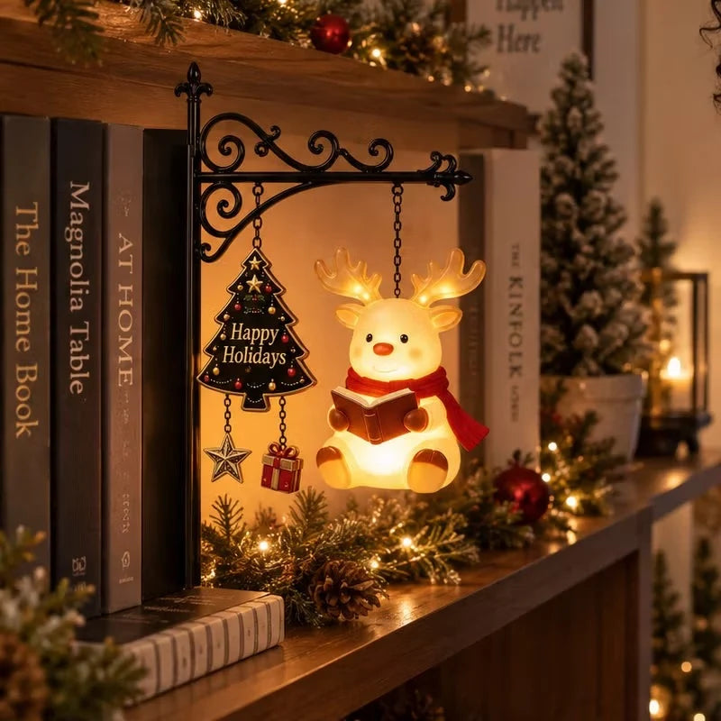 Bookshelf Lamp Hanging Warm LED Christmas Decor