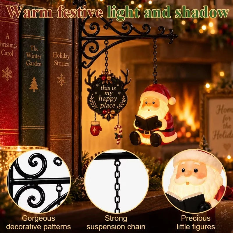 Bookshelf Lamp Hanging Warm LED Christmas Decor