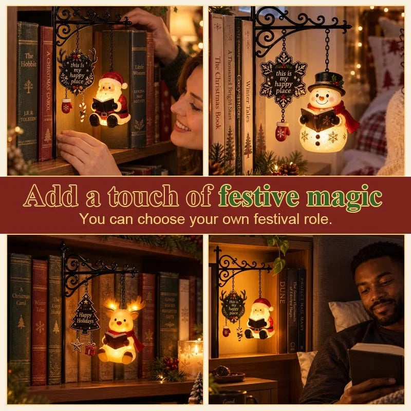 Bookshelf Lamp Hanging Warm LED Christmas Decor