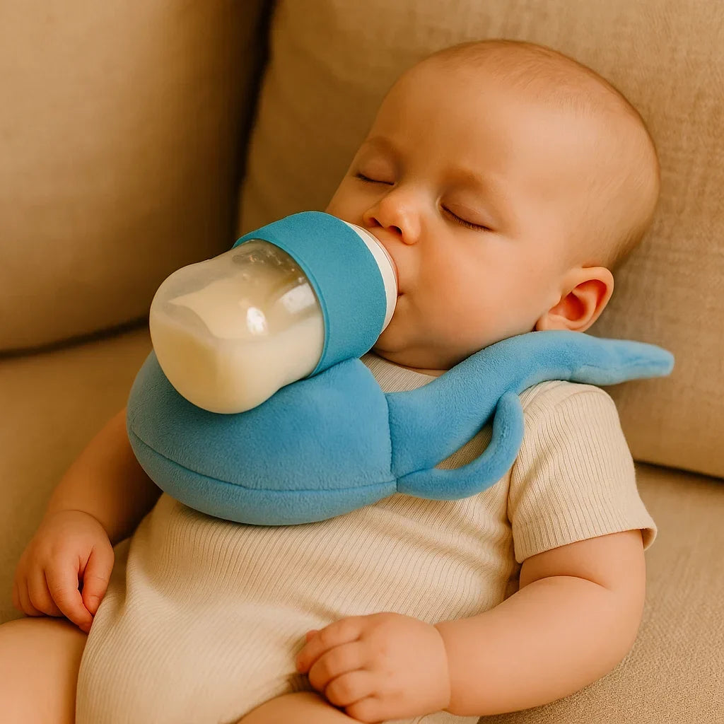 Bottle Feeding Pillow Curved Holder Breathable Mesh Fold-Flat