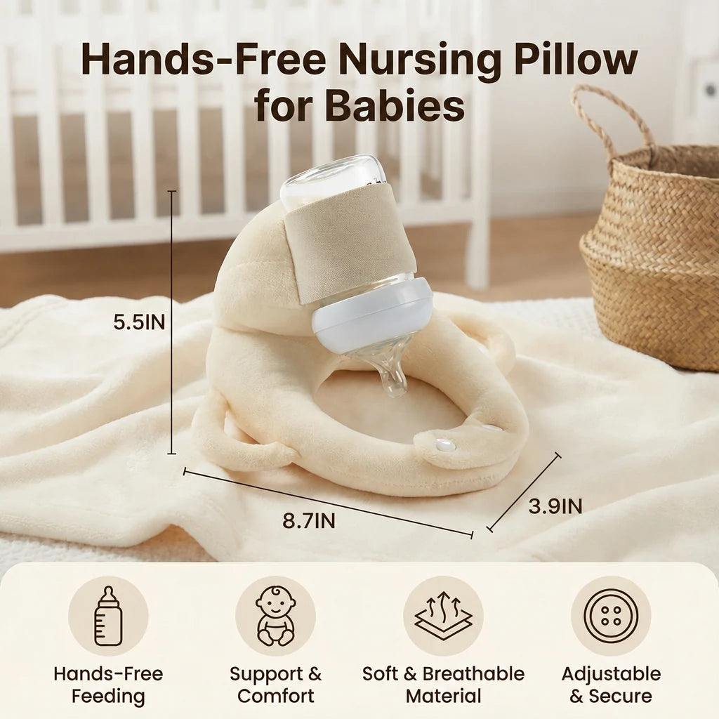 Bottle Feeding Pillow Curved Holder Breathable Mesh Fold-Flat