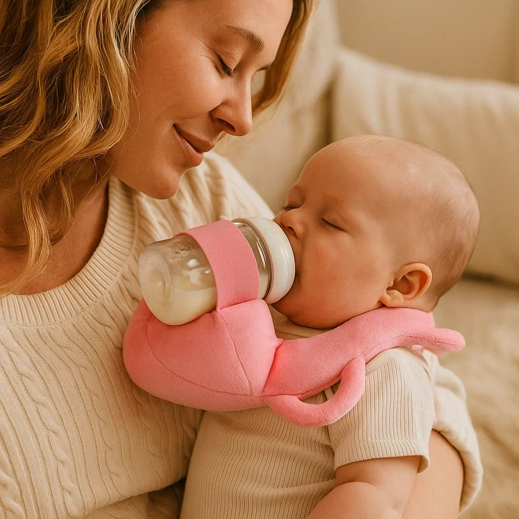 Bottle Feeding Pillow Curved Holder Breathable Mesh Fold-Flat