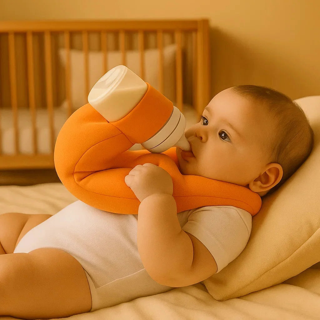 Bottle Feeding Pillow Curved Holder Breathable Mesh Fold-Flat