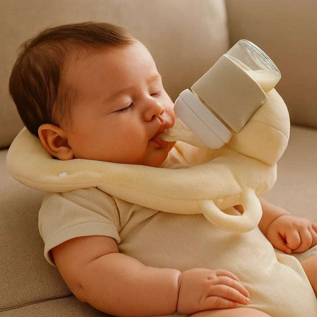 Bottle Feeding Pillow Curved Holder Breathable Mesh Fold-Flat