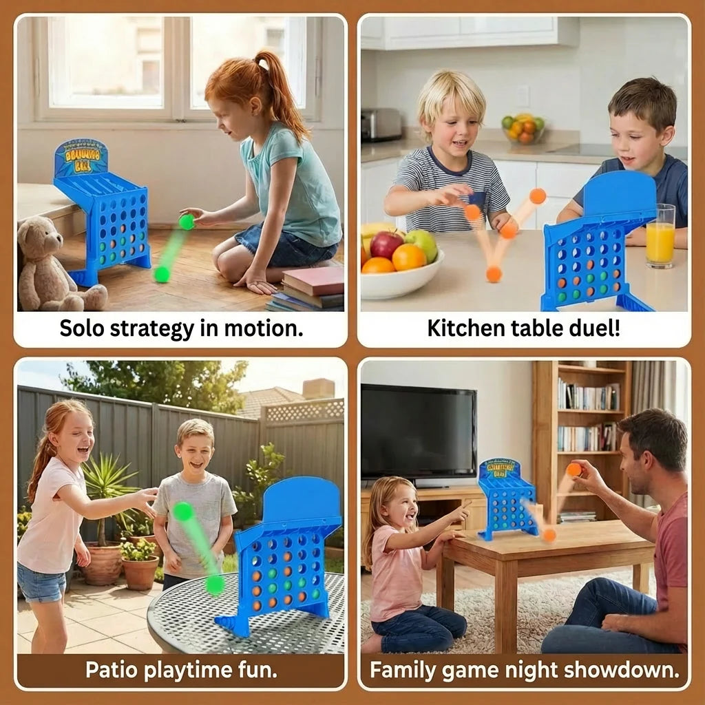Bouncing Ball Grid Game Two-Player Foldable Carrying Case