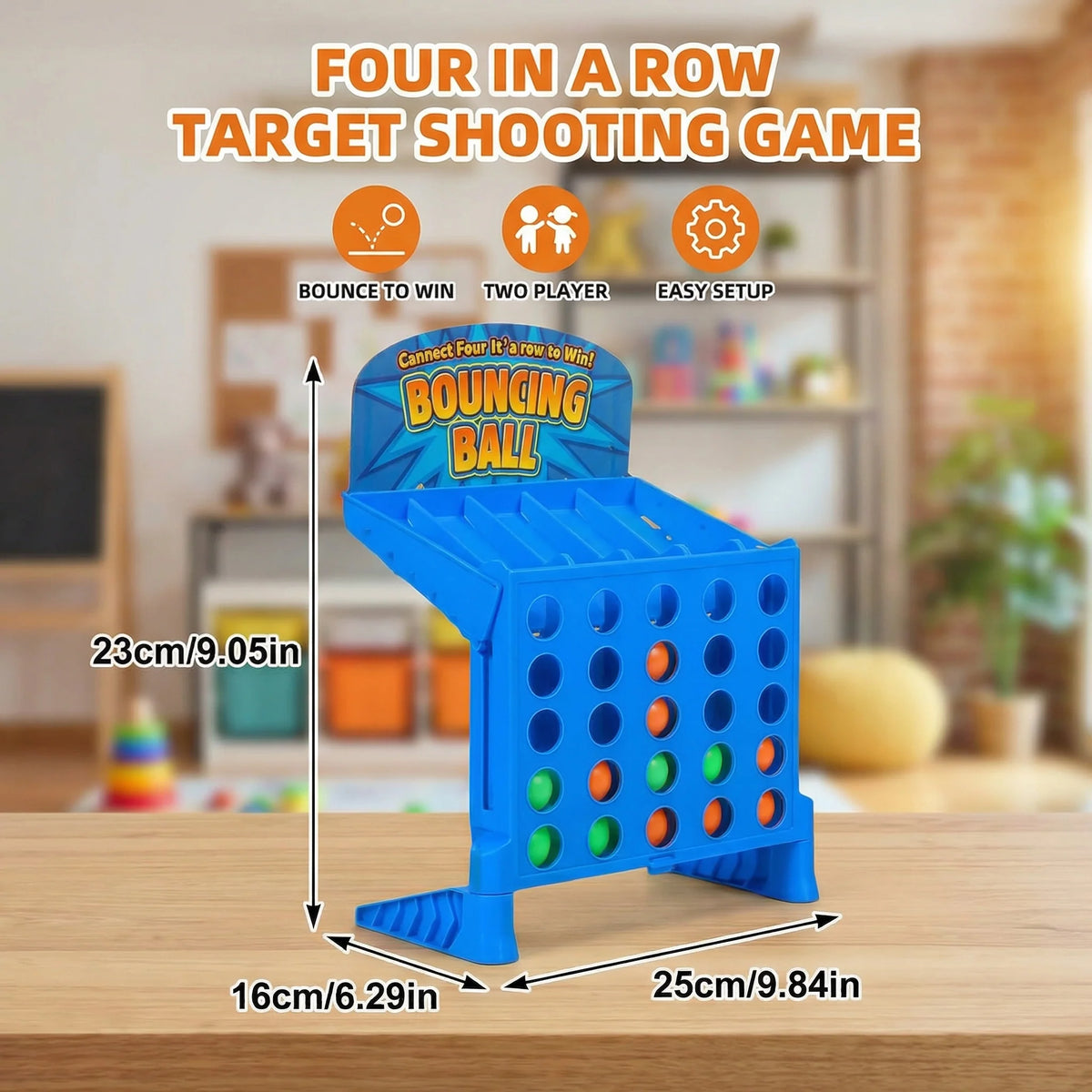 Bouncing Ball Grid Game Two-Player Foldable Carrying Case
