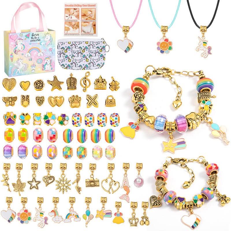 Bracelet Making Kit Glass Beads & Charms Adjustable