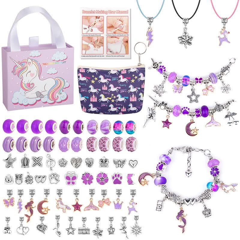 Bracelet Making Kit Glass Beads & Charms Adjustable