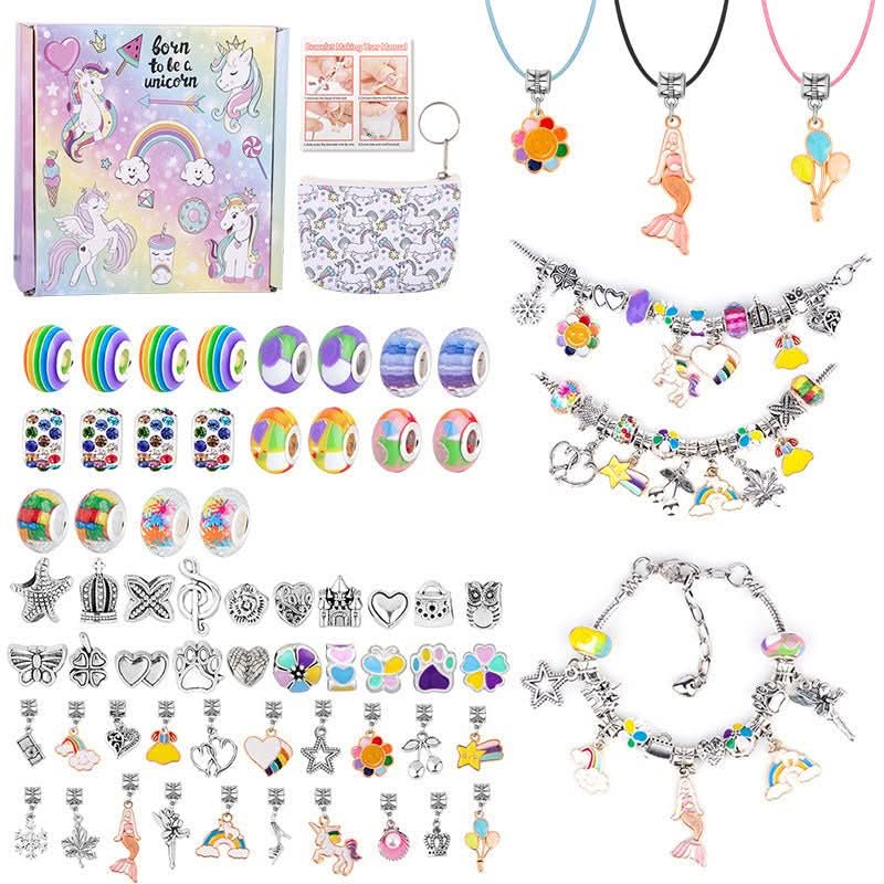 Bracelet Making Kit Glass Beads & Charms Adjustable