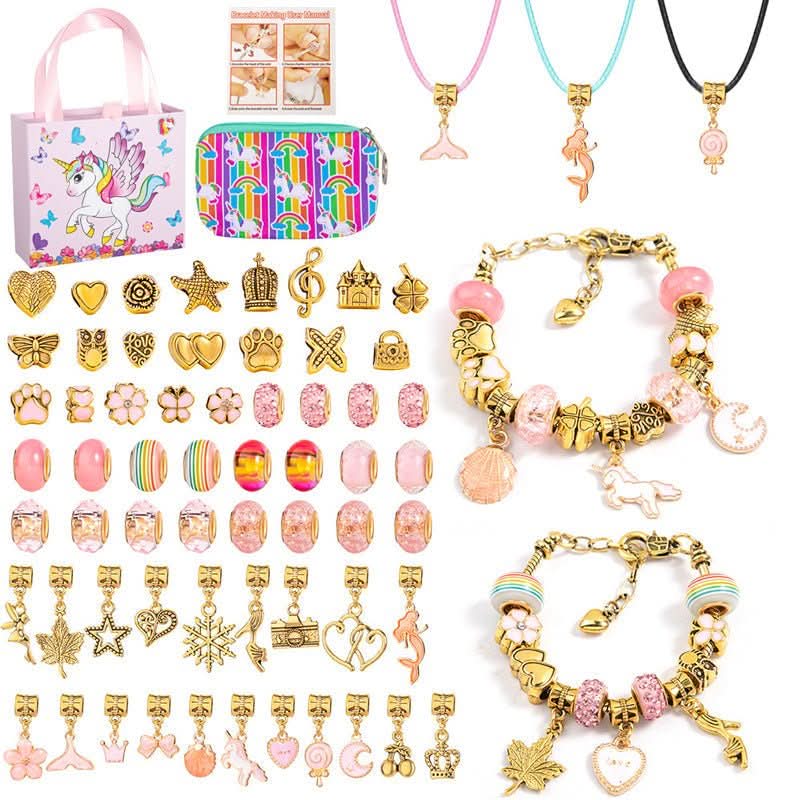 Bracelet Making Kit Glass Beads & Charms Adjustable
