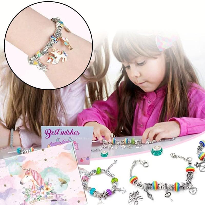 Bracelet Making Kit Glass Beads & Charms Adjustable