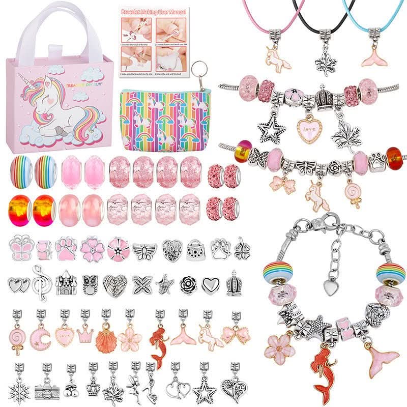 Bracelet Making Kit Glass Beads & Charms Adjustable