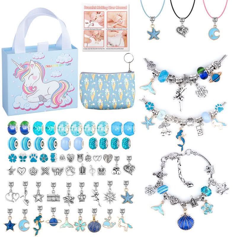 Bracelet Making Kit Glass Beads & Charms Adjustable