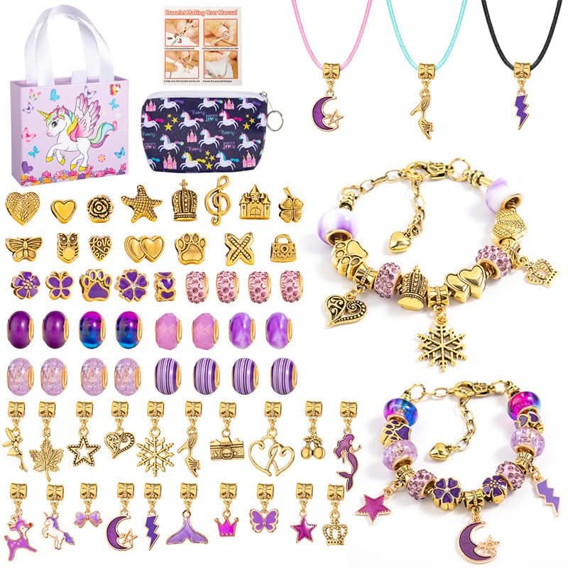 Bracelet Making Kit Glass Beads & Charms Adjustable