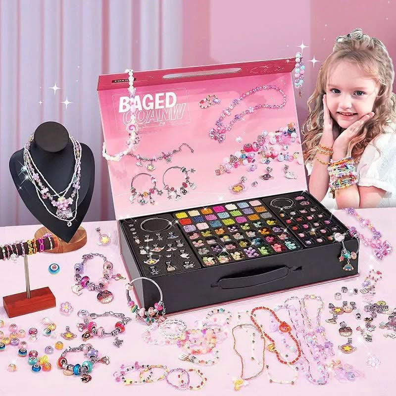 Bracelet Making Kit Glass Beads & Charms Adjustable