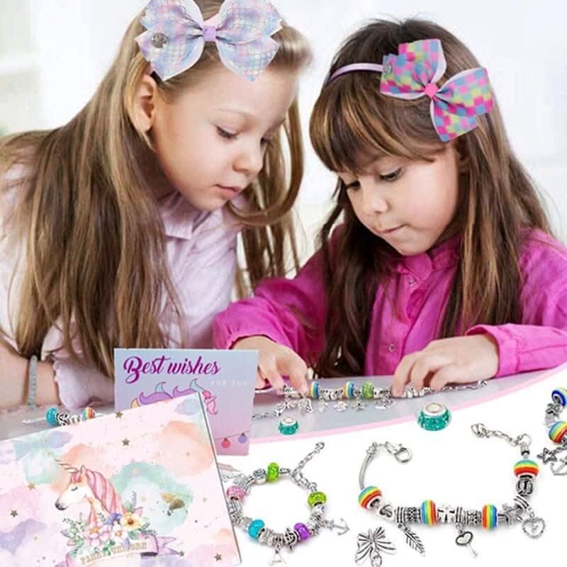 Bracelet Making Kit Glass Beads & Charms Adjustable