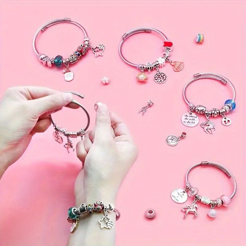 Bracelet Making Kit Glass Beads & Charms Adjustable