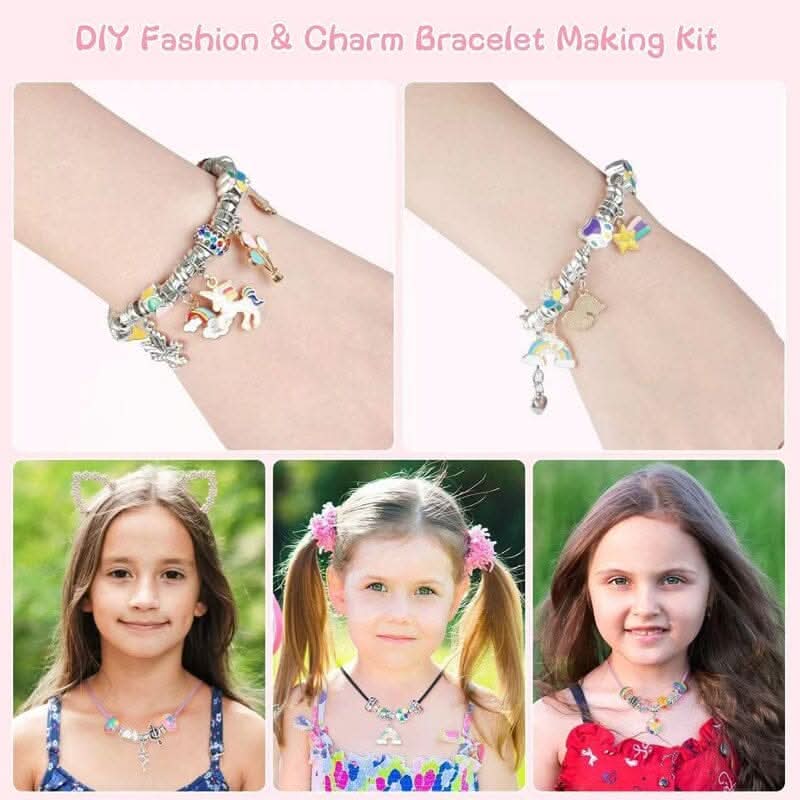 Bracelet Making Kit Glass Beads & Charms Adjustable