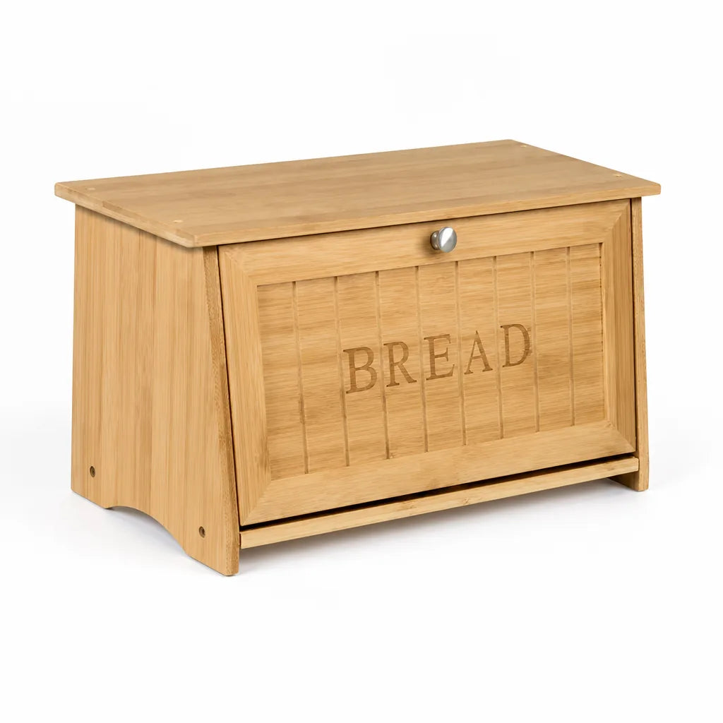 Bread Storage Box Bamboo Ventilated Large Capacity