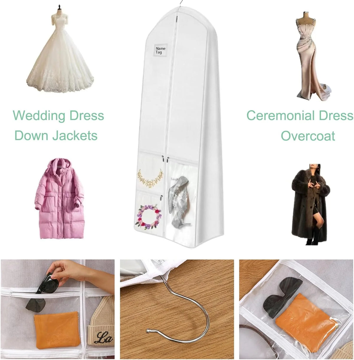 Bridal Garment Bag 70-Inch Water & Tear-Resistant