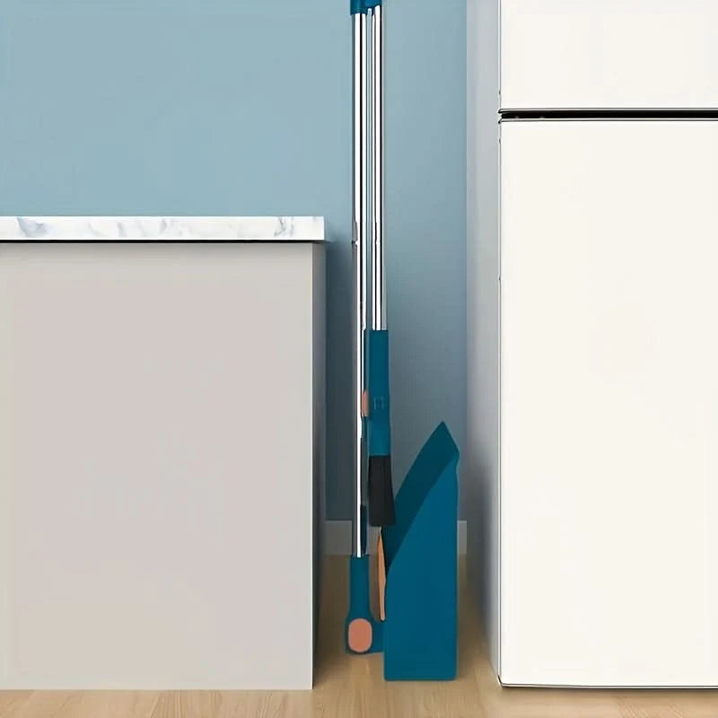 Broom and Dustpan Set 48.8-Inch Long Handle Upright Storage